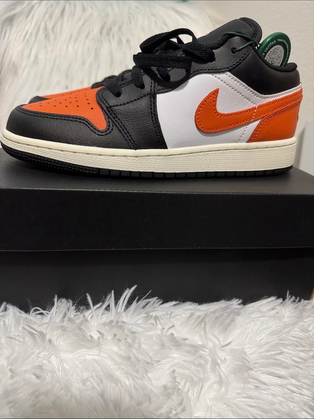 Nike Air Jordan 1 Low Grade School "Black/Starfish/White"- 4.5Y